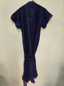 Blue Terry Cloth Robe For Women