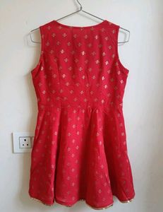 Red Embellished Kurta