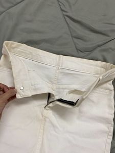 White Denim Skirt