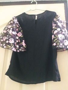 Shein Embroidered Sleeve Top
