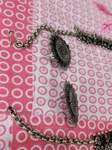 Oxidized Silver Necklace Set