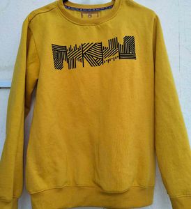 yellow pullover for men and women winter wear.