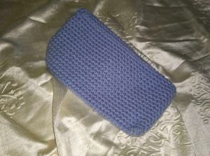 Blue Crocheted Clutch