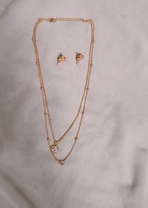 Stylish Double Chain With Earrings