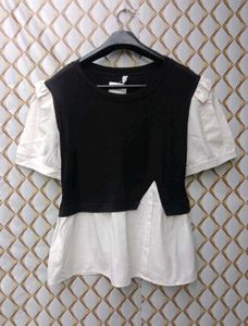 New With Tag Korean Asthetic Double Layer Pullover
