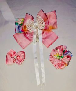 Korean bow Hair Clip Combo