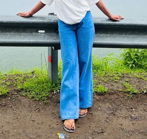 Blue Wide Leg Jeans