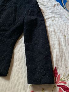 Jones Wear Black Polka Dot Blazer