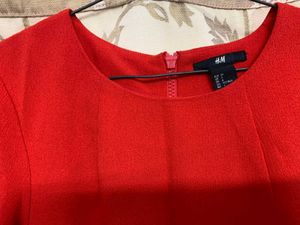 Red Lace Trim Dress