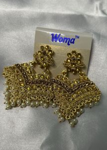 Woma Gold Tone Dangle Earrings