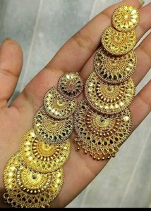 Gold Plated And Golden Oxidised Earrings