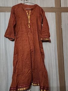 Beautiful Stitched NarayanpetPattu Border Anarkali