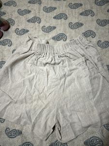 High Waist Beige Shorts