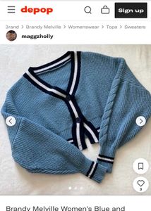 Cute Blue Cropped Cardigan
