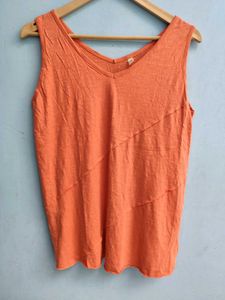 Vibrant Orange Sleeveless Top 🤩