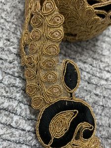 3 Meter Gold And Black Designer Lace