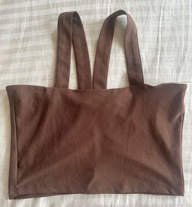 Brown Ruched Crop Top