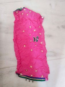 Ghagra Style Saree With Blouse Piece