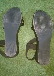 Black Wedge Sandals