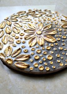 3D Texture Art Wall Decor- Golden Blossom