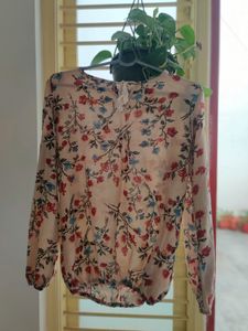 Beige M size Floral Formal Casual women&#39;s top