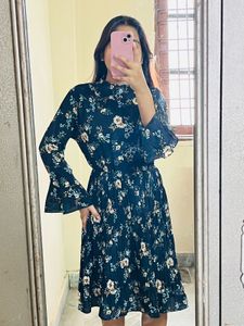 Floral Round Neck Dress