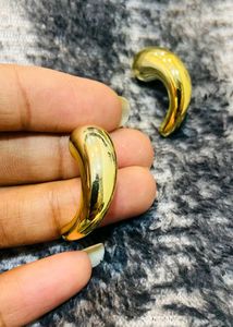 Gold Plated Crescent Earrings