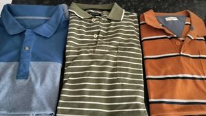 three men's t shirts