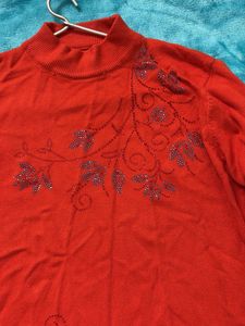 ORANGE Embellished Sweater + free gift
