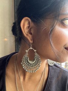Mirror Ghungroo Oxidised Neckpiece Set