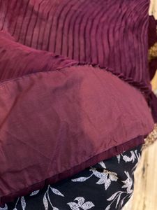 Elegant Maroon Sequin Saree