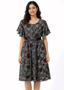 Stylish Printed Midi Dress