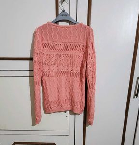 Winter Evenings Coral Knitted Pullover