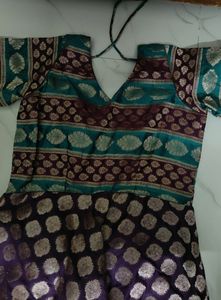 New Purple And Turquoise Beautiful Long Dres