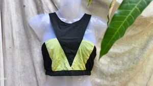 I. BLACK AND NEON GREEN CUTE TOP