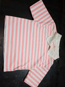 Striped Polo Crop Top