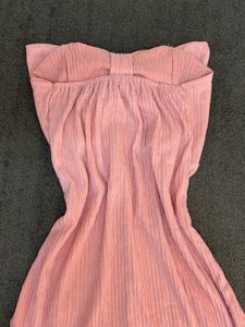 Korean Pink Bow strapless Mini Dress