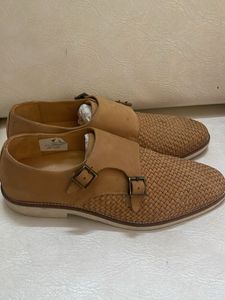DRISH Woven Leather Monk Strap Shoes