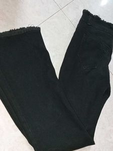Black Frayed Hem Jeans