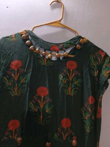 Green Floral Print Dress