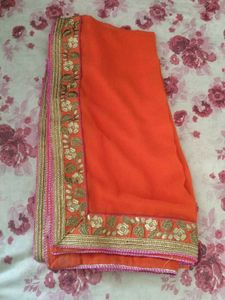 Elegant Blue &amp; Orange Lehenga
