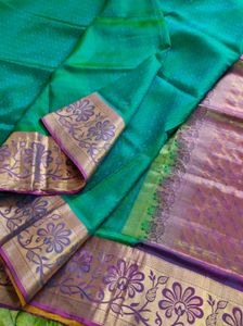 Elegant Green &amp; Pink Saree