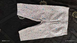 White Pajami With Colourful Dots