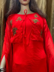 Ethnic Red Gown For Wedding Function