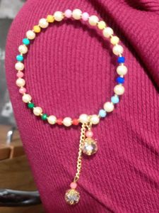 Colorful Beaded Bracelet Rakhi For Bhabi