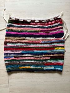 Multicolour Crochet Mini Skirt