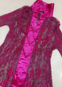 Vintage Maroon Lace Blouse