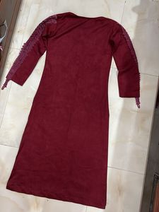 Elegant Maroon Embroidered Kurta
