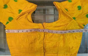 YELLOW- GREEN CHANDERI COTTON SAREE