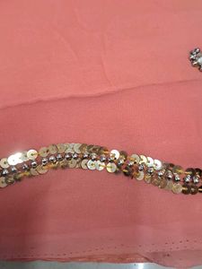 Elegant Peach Embellished Saree